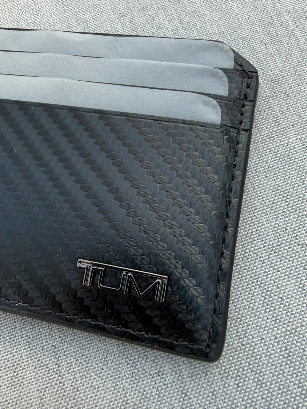 NEW Tumi Slim Card Case - 6 slot - Wallet - ALL CARBON FIBER